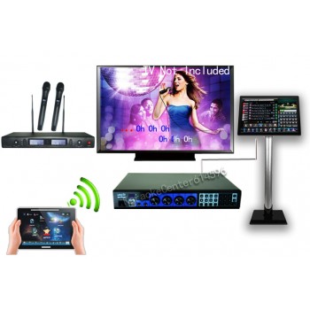 Karaoke Jukebox HDMI +7 Wireless Touch SCREEN (Tablet)+ 19TouchScreen 3TB HD Karaoke Machine+UHF Wireless  Microphones