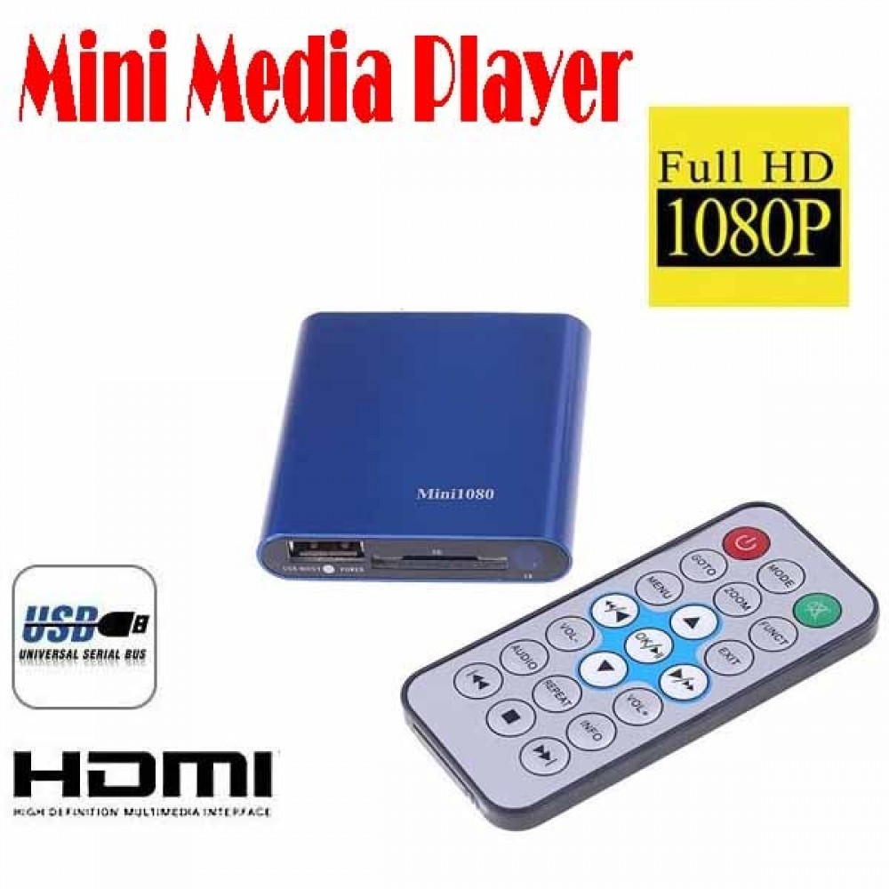 by dhl or ems 20 pieces Mini Media Player Mini 1080P HDMI SD/USB HD Media Player MKV/RM/RMVB free shipping Wholesale