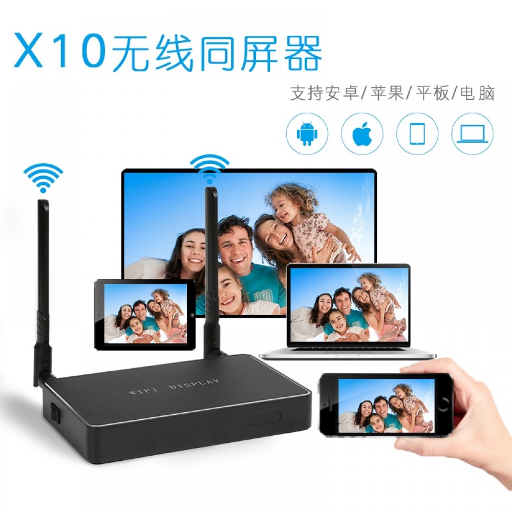 Full HD 1080P HDMI Media Player VGA+AV Dual WiFi 5dbi Antenna DLNA Miracast Airplay for Smart Phones Android IOS  Windows