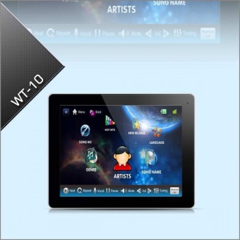 KaraokeCenter 5TB Karaoke System+10Wireless Touch Screen/Tablet + 2UHF wireless Microphones system MTV/KTV karaoke songs ,HDMI