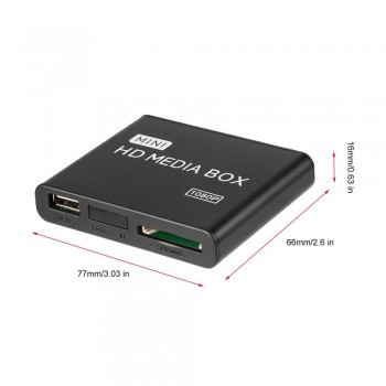 Mini Full 1080p HD Media Player Box MPEG/MKV/H.264 HDMI AV USB + Remote Support MKV / RM-SD / USB / SDHC / MMC EU plug