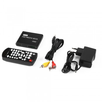 Mini Full 1080p HD Media Player Box MPEG/MKV/H.264 HDMI AV USB + Remote Support MKV / RM-SD / USB / SDHC / MMC EU plug
