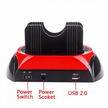 Hot 2.5Inch3.5 Inch IDE SATA USB Dual HDD Hard Drive Disk Docking Station