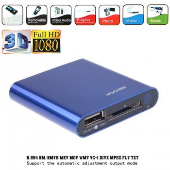 1080P Mini HDD Media Player HDMI AV USB HOST Full HD With SD MMC Card Reader Support H.264 MKV AVI 1920*1080P 100Mpbs