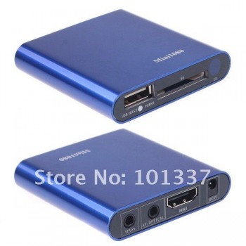 Free Shipping!JEDX Mini 3D 1080P Full HD Media Player with AV/HDMI/USB/SD/MMC RM MKV FLV Ape,Flac H.264 VOB DVD VCD