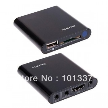 JEDX USB/SD MKV/RM/RMVB TV Box,Mini Full HD 1080P Player Multi-Media Player with Remote Control AV/1080P HDMI Output