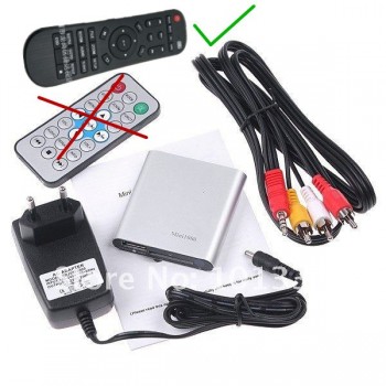 JEDX USB/SD MKV/RM/RMVB TV Box,Mini Full HD 1080P Player Multi-Media Player with Remote Control AV/1080P HDMI Output
