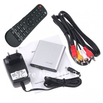 JEDX USB/SD MKV/RM/RMVB TV Box,Mini Full HD 1080P Player Multi-Media Player with Remote Control AV/1080P HDMI Output