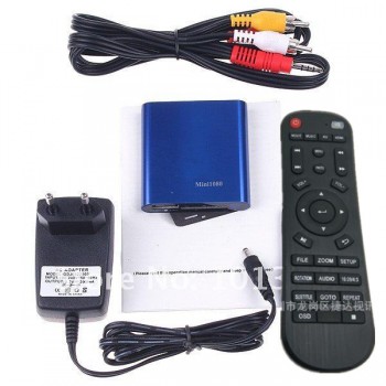 JEDX USB/SD MKV/RM/RMVB TV Box,Mini Full HD 1080P Player Multi-Media Player with Remote Control AV/1080P HDMI Output