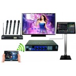 KOD-8H Karaoke System3TB+Wireless Touch Pad/Tablet+19wired TouchScreen +4 UHF wireless Microphones MTV/KTV karaoke songs ,HDMI