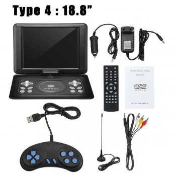 18.8 Portable Home Car Mini DVD Player HD+270 Rotate LCD Screen TV EVD USB+Gamepad Drop Ship 16:9 LCD Screen 800x600 Resolution