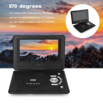 VBESTLIFE 9.8 inches Portable HD DVD Player LCD Screen Car TV Player FM Radio Receiver with Gamepad With US Plug