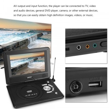 VBESTLIFE 9.8 inches Portable HD DVD Player LCD Screen Car TV Player FM Radio Receiver with Gamepad With US Plug