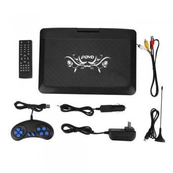 VBESTLIFE 9.8 inches Portable HD DVD Player LCD Screen Car TV Player FM Radio Receiver with Gamepad With US Plug