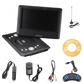 9Pcs 13.8 inch Portable DVD Player Rotate Digital Multimedia Player USB TV Support Game Function for Car Home Audio System