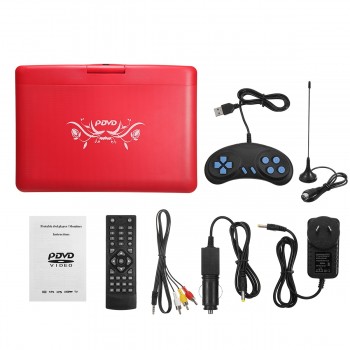 9Pcs 13.8 inch Portable DVD Player Rotate Digital Multimedia Player USB TV Support Game Function for Car Home Audio System