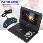 9.8inch Portable DVD Player 270 degree Swivel Screen Rechargeable TV Car Charger Gamepad Playing games player