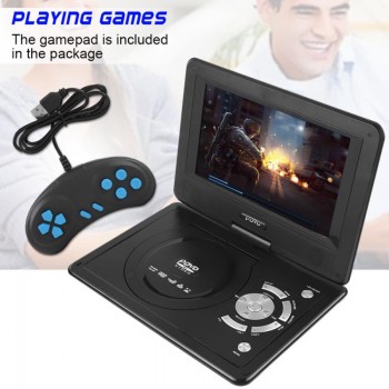 9.8inch Portable DVD Player 270 degree Swivel Screen Rechargeable TV Car Charger Gamepad Playing games player