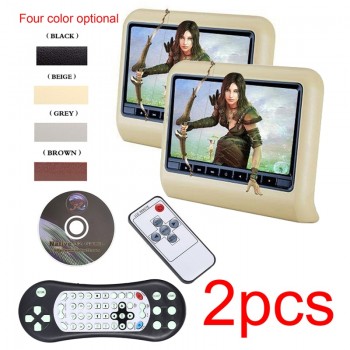9 Inch a pair HD Car LCD Screen DVD Player Car Automobile Headrest with USB IR Resolution 800*480 Wireless Games Car Pillow