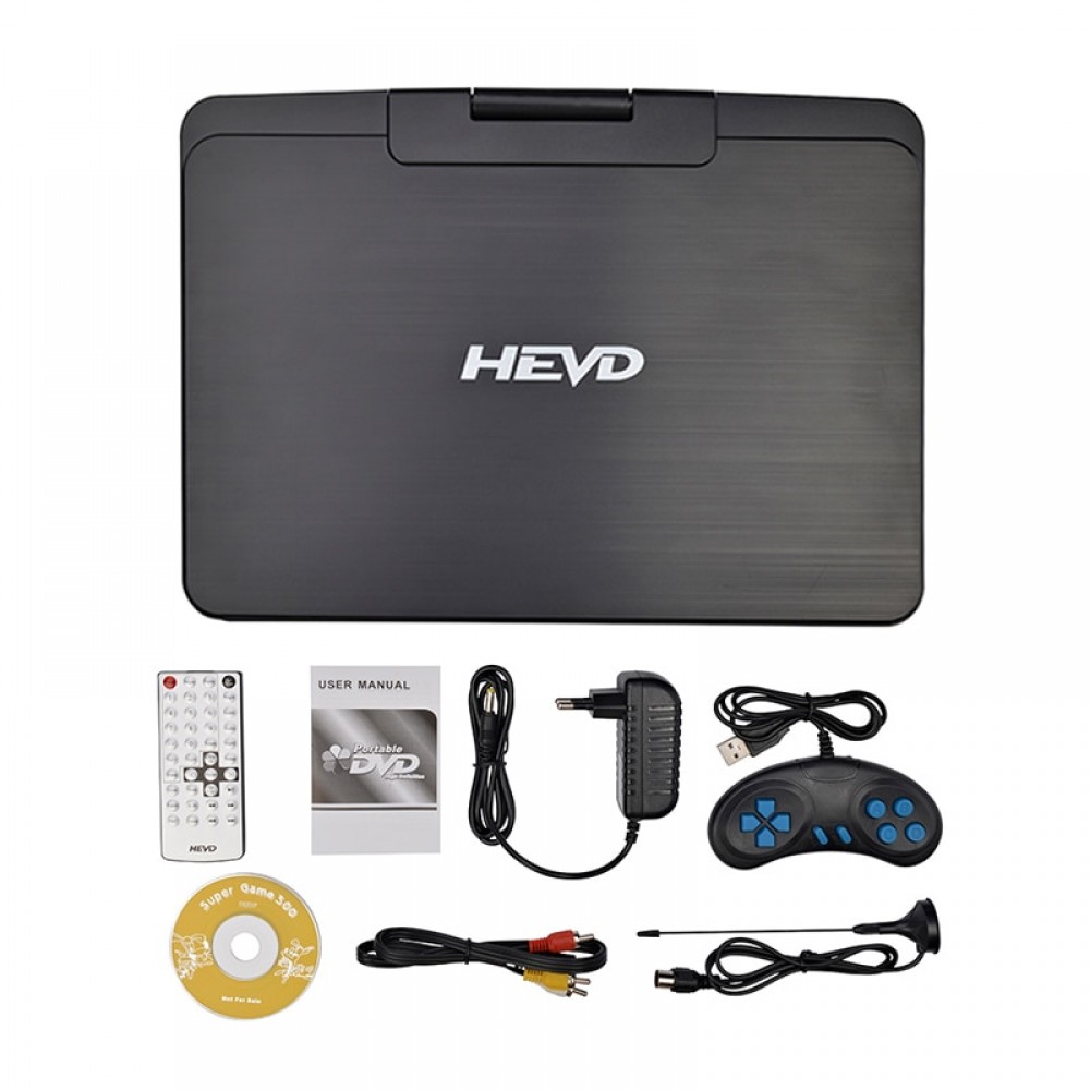 DVD Player 13 inch HD Portable Mobile Digital Multimedia Player TV EVD Radio SD Card U Disk MPEG MPEG4 VCD Play Game DVD Player