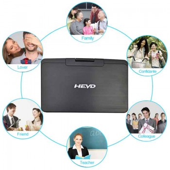 TRANSCTEGO DVD Player Portable Car TV 13.9 Inch Big players LCD Screen For Game FM DVD VCD CD MP3 MP4 with Gamepad TV Antenna
