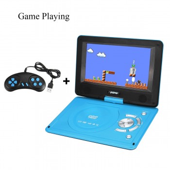 9.8 Inch Portable Rechargeable Car DVD Player Game Video Control 270 Degree Screen With Game FM Radio TV AV Monitor Card Reader