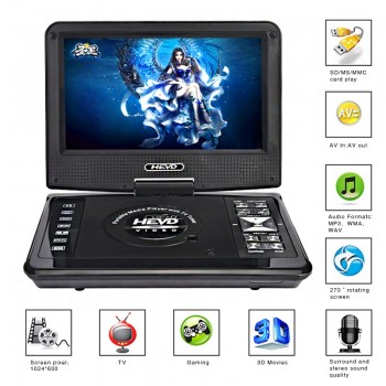 TRANSCTEGO DVD Player Car TV 9.8 inch players LCD Screen Support TV Game DVD VCD CD MP3 MPEG4 Radio with Gamepad TV Antenna DVB