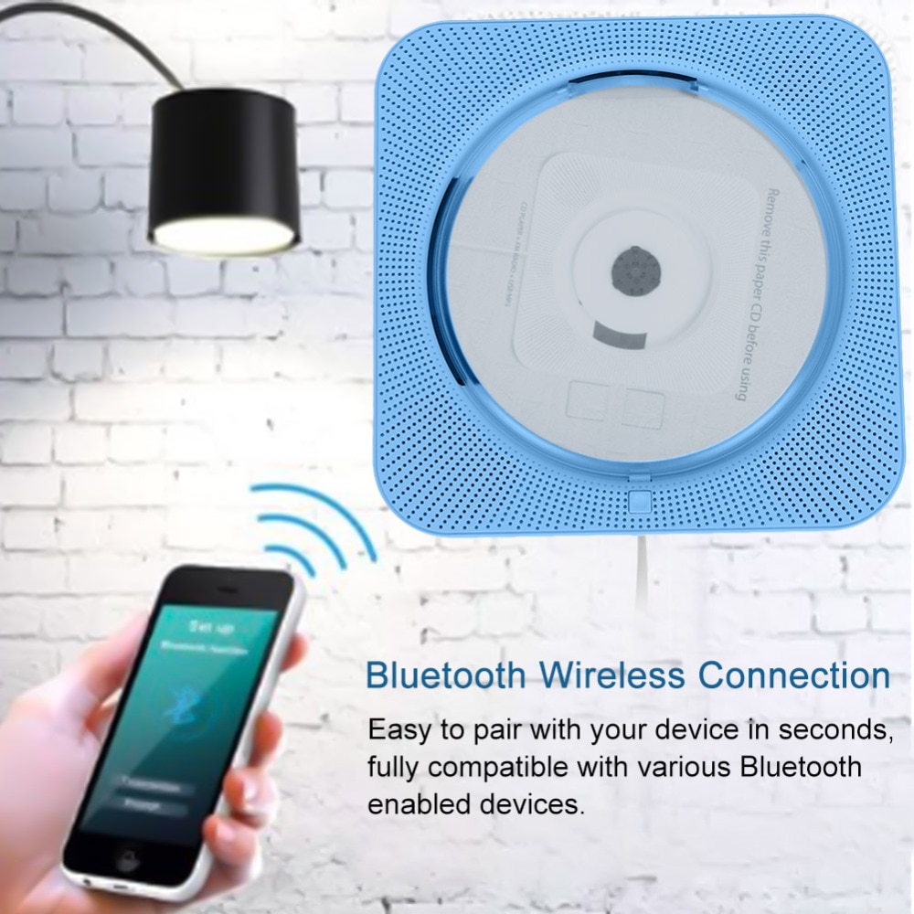 Video Audio Player Portable Wall Mounted Bluetooth HDMI CD DVD VCD Video Audio Player for EU Plug with Remote Control