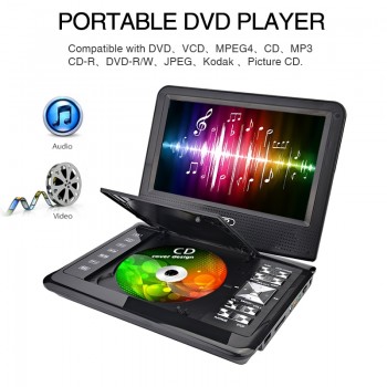 TRANSCTEGO Portable DVD Player TV 9.8 Inch For Car Home Digital With Usb HD Screen Support TV Game MPEG DVD VCD CD MP3 Radio DVB