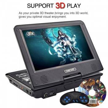 TRANSCTEGO Portable DVD Player TV 9.8 Inch For Car Home Digital With Usb HD Screen Support TV Game MPEG DVD VCD CD MP3 Radio DVB