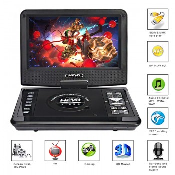 TRANSCTEGO Portable DVD Player TV 9.8 Inch For Car Home Digital With Usb HD Screen Support TV Game MPEG DVD VCD CD MP3 Radio DVB