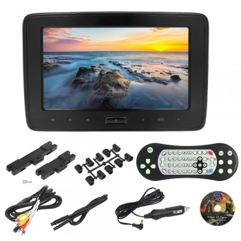 10 Inches Car Headrest DVD Player Auto Monitor 1024 * 600P Touch Button Support Game Disk Input AV Input SD Card Slot Headphone