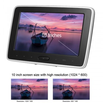 10 Inches Car Headrest DVD Player Auto Monitor 1024 * 600P Touch Button Support Game Disk Input AV Input SD Card Slot Headphone
