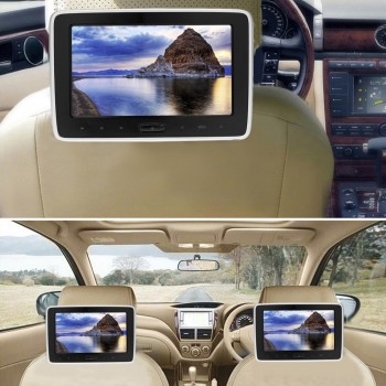 10 Inches Car Headrest DVD Player Auto Monitor 1024 * 600P Touch Button Support Game Disk Input AV Input SD Card Slot Headphone