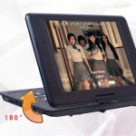 16.8-inch big screen mobile EVD Player HD portable car DVD TV Game FM Card Reader 3D Movers MP5 Swivel amp; Rechargeable Black Red