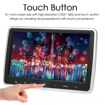 JD-1018D 10.1 Inches Car Headrest DVD Player Auto Monitor Touch Button with Speakers Support Game Disk FM IR HD Input AV IN