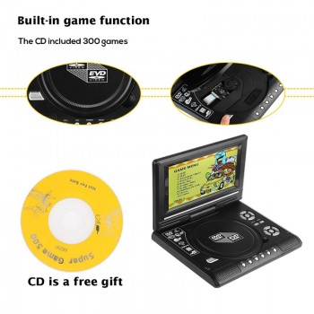 FORNORM 7.8 LCD Display DVD Player Swivel Screen Portable TV Game Player USB/SD Card Reader AV OUT Car Charger Gamepad EU Plug