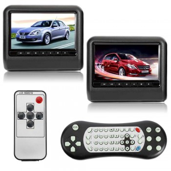Universal Car Headrest DVD Player with HDMI 9 Inch 800 x 480 LCD Screen Backseat Monitor Built-in USB SD IR FM Speaker Game
