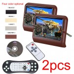 2PCs 9 LCD Dual Headrest DVD Player Pillow Monitors DVD USB SD 32 Bit Games VIDEO Monitors Region Car Dvd Headrests Player