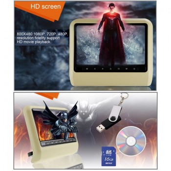 2PCs 9 LCD Dual Headrest DVD Player Pillow Monitors DVD USB SD 32 Bit Games VIDEO Monitors Region Car Dvd Headrests Player
