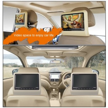 2PCs 9 LCD Dual Headrest DVD Player Pillow Monitors DVD USB SD 32 Bit Games VIDEO Monitors Region Car Dvd Headrests Player