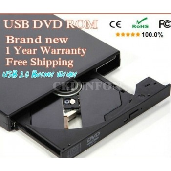 DHL 50PCS Professional Ultra Slim External Drive USB 2.0 Burner Writer DVD BD-ROM 3D Blu-Ray Player for Linux Windows Mac OS