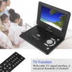 9.8inch Portable HD DVD Player Swivel 270 degree Screen 16:9 Rechargeable TV Car Charger Gamepad 100-240V