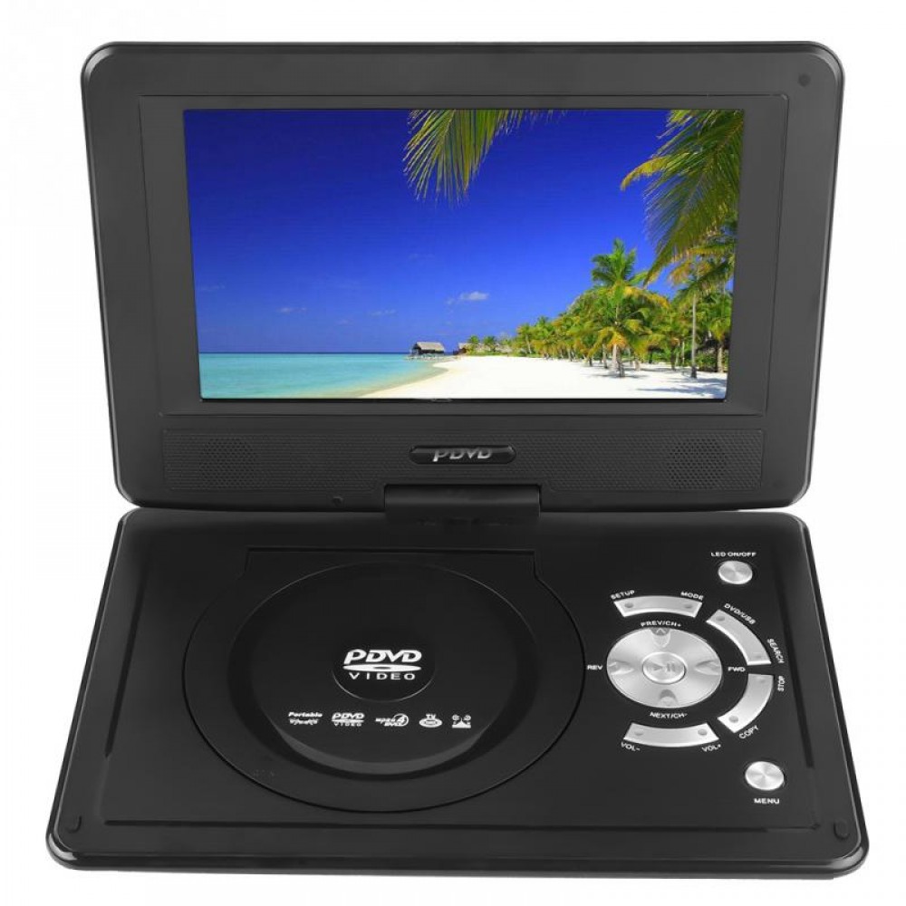 9.8 Portable Multimedia Disc DVD Player HD LCD Screen Car Antenna TV Mobile Game Disc Player with Remote Control and Gamepad