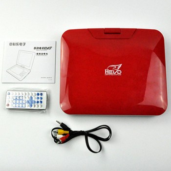 12 inch Portable 3D HD DVD EVD Player Moving TV VCD CD MP3/4 SD USB GAME Mobile tv Disc game Video machine free shipping