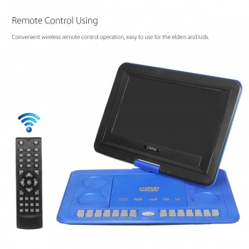 CLAITE 13.3 inch Portable In Car DVD Player Game Remote Control High Definition DVD Players 270 Degree Rotate Screen for AU Plug