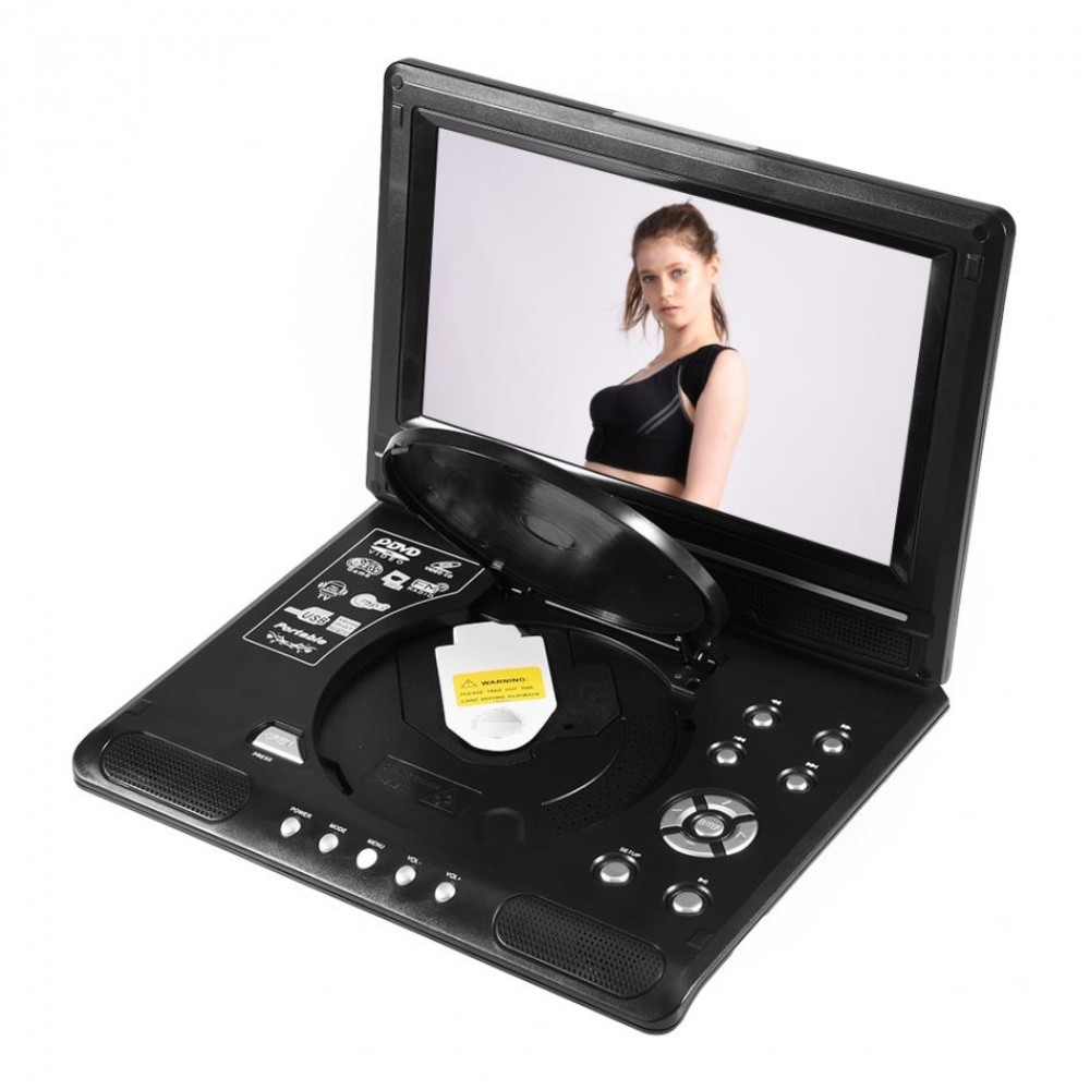 270 Degree Rotatable 9 inch Portable LCD Widescreen DVD Video Player Support FM Radio Game SD USB CD VCD DOLBY and DTS Decoding