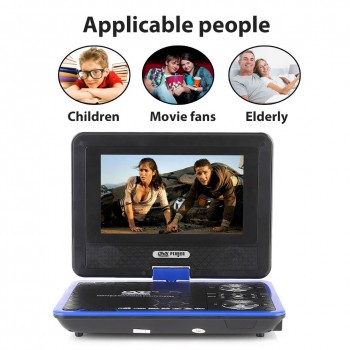 Portable Ultra 7inch HD DVD Player Swivel Screen Support Game Radio SD Card