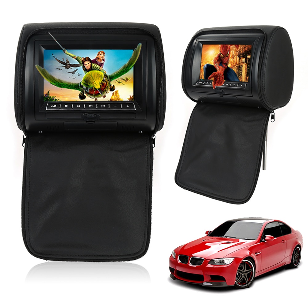 2017 new Auto Car DVD Player SUV PVC Black 7 inch Wide Screen Headrest DVD Player Monitor 12V for home car games