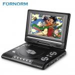 Fornorm 7.8LCD Display DVD Player 270 Degree Swivel Screen Portable TV Game Player With USB SD Card Reader Car Charger Gamepad